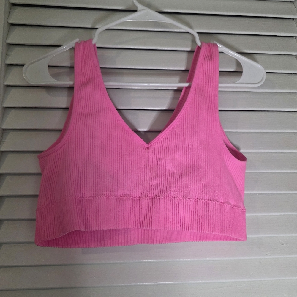 Aerie Bright Pink Ribbed Bralette